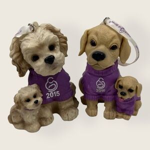 March of Dimes Puppy Resin Ornaments 2015 & 2016 | Set of 2